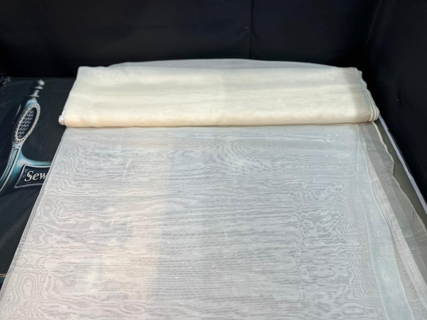 Exklusiver Struktur-Vorhang mit türkisfarbenem Wellendesign – 1.45m x 2.50m