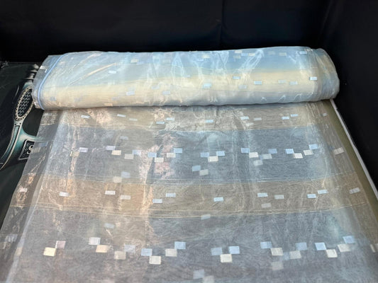 Zeitloser Vorhang mit horizontalen Streifen – Natur & Beige – 1.45 m x 2.50 m.